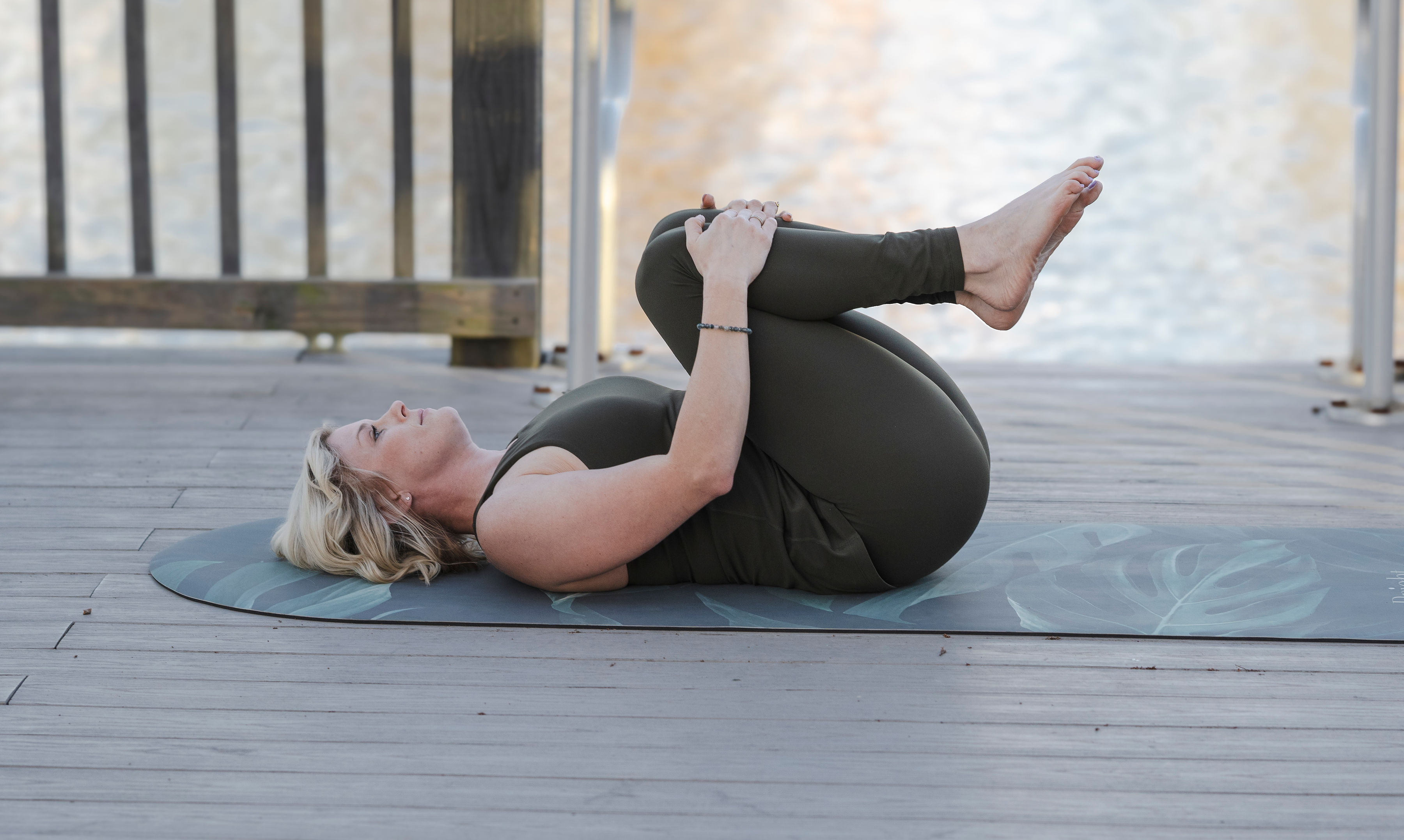 Gentle yoga practice outdoors
