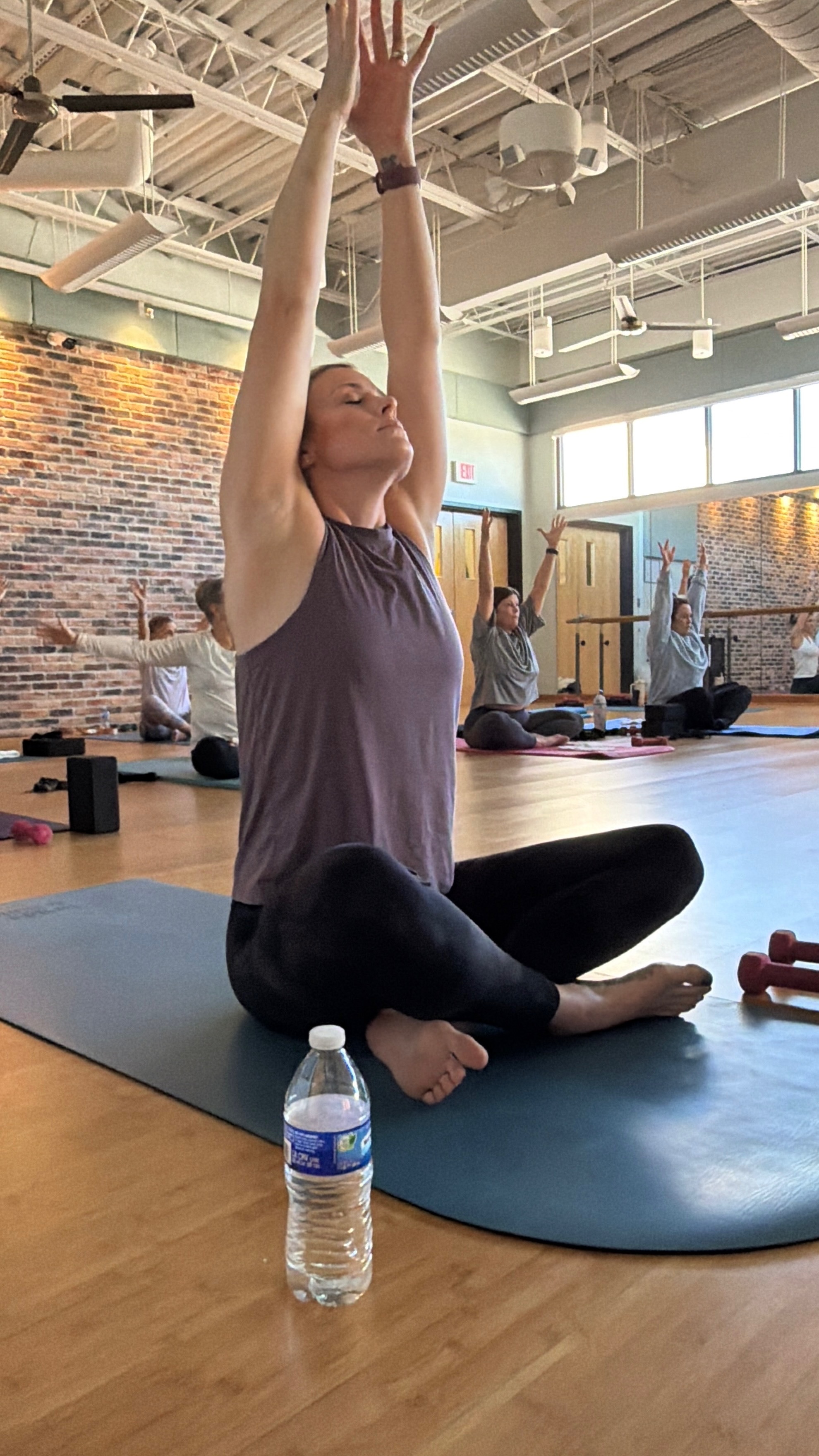 Yoga class in session